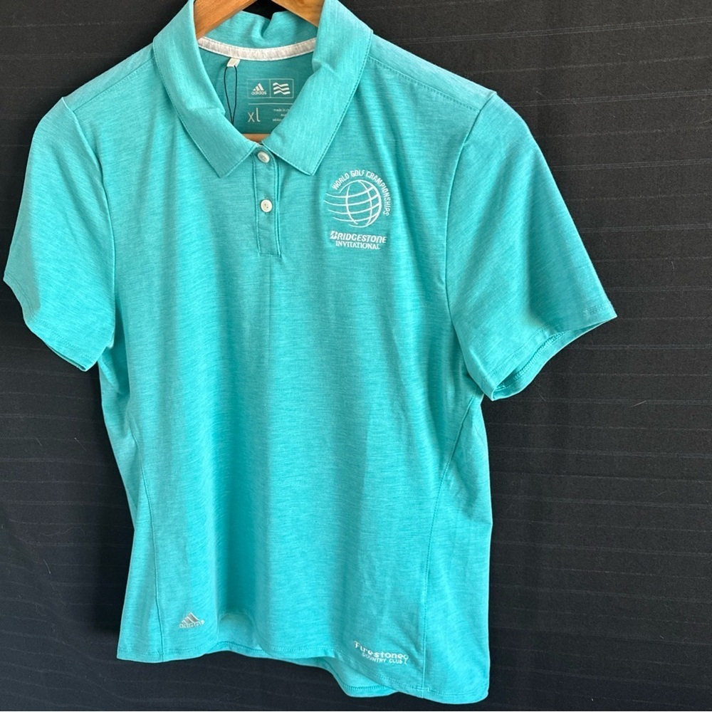 Adidas womens s/s World Golf Championship Firestone CC Polo Shirt XL Perf New - Picture 2 of 9